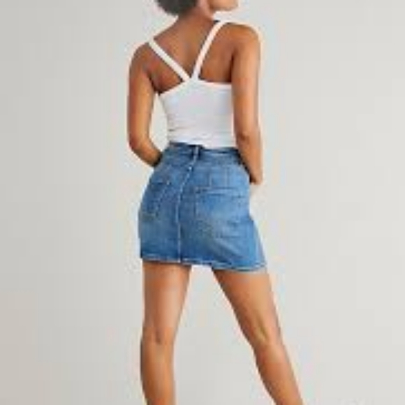 Free People Quiet Chaos jean skirt - Picture 2 of 5